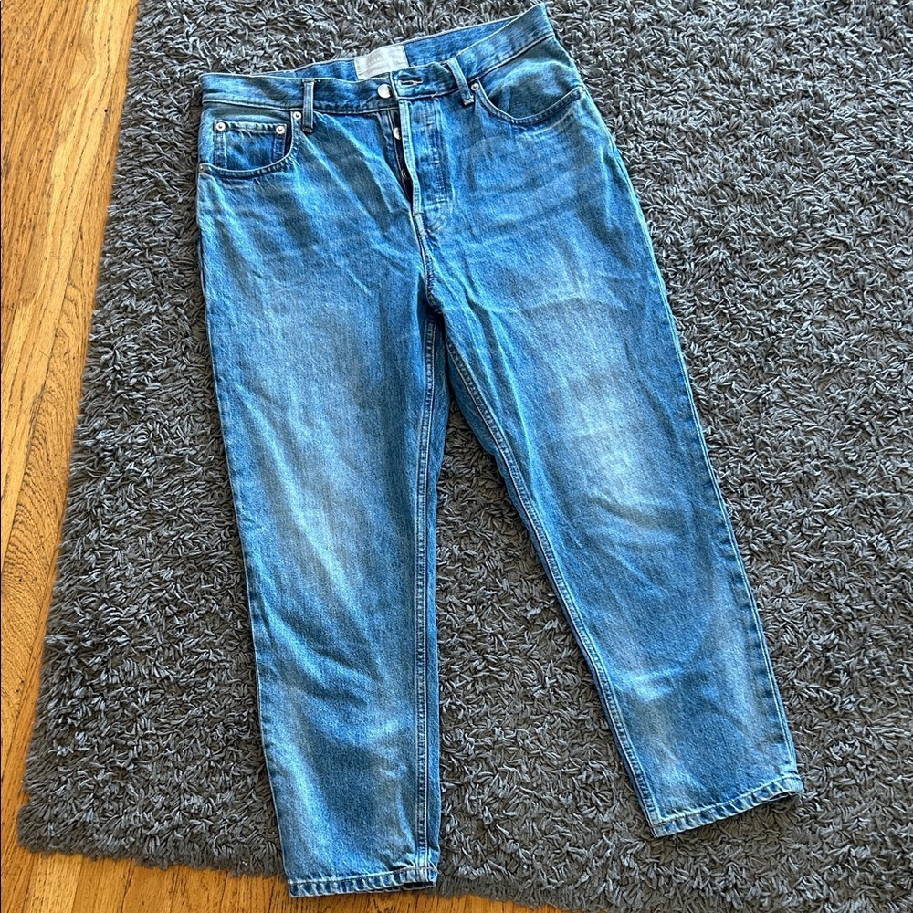 EVERLANE Women's The 90s Cheeky Jean Blue Denim Organic Cotton Size 30 Ankle